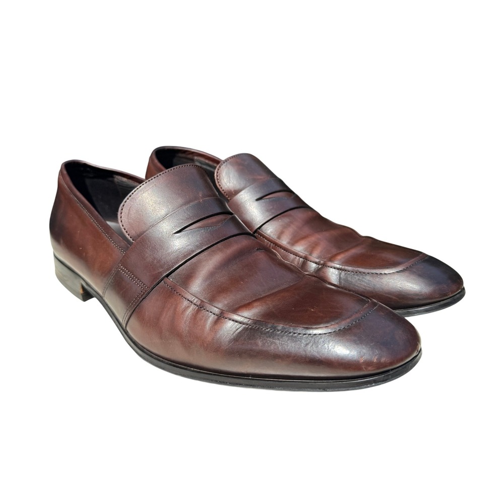 To Boot New York Adam Derrick Leather Loafers Dress Shoes Brown‎ 12 Preppy Italy
